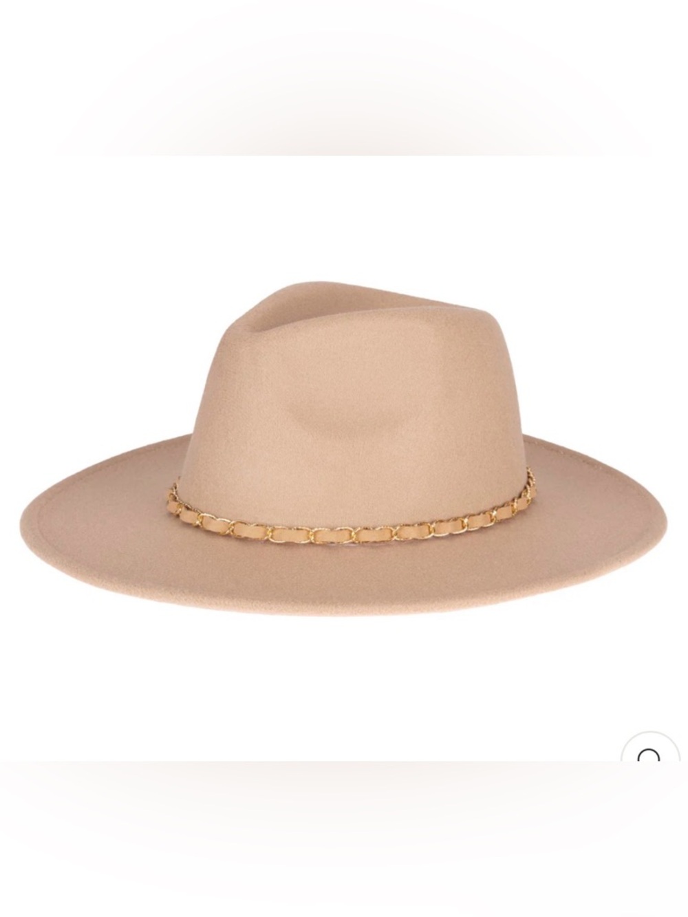 San Diego Hat Company Tan Chain Trim Fedora Wide Brim NWT